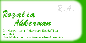 rozalia akkerman business card